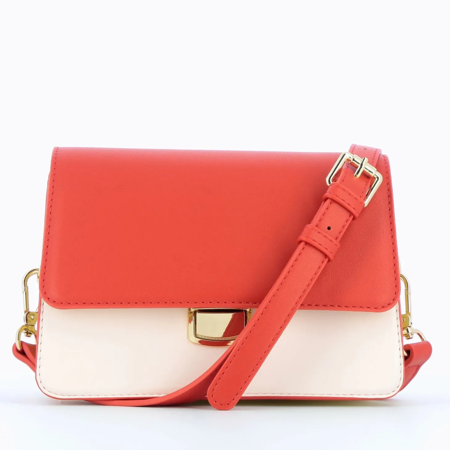 Sac Rigide Lucia Rouge Et Jaune A Rabat