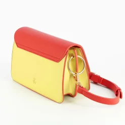 Sac Rigide Lucia Rouge Et Jaune A Rabat