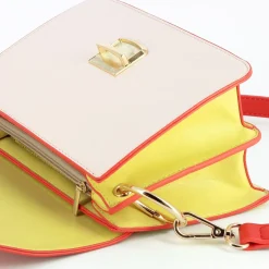 Sac Rigide Lucia Rouge Et Jaune A Rabat