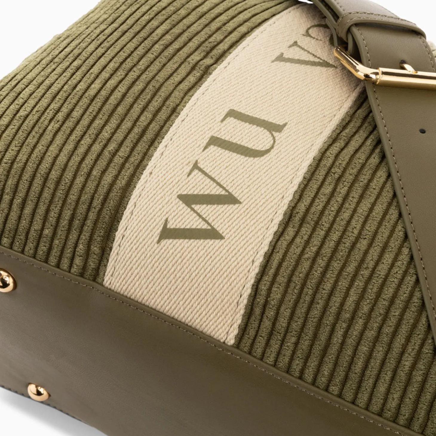 Sac Week-End Adrienne Kaki En Velours Cotele