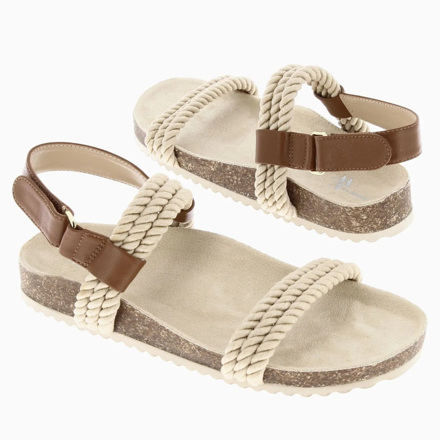 Sandales A Brides Hortense Beiges En Cordes