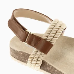 Sandales A Brides Hortense Beiges En Cordes