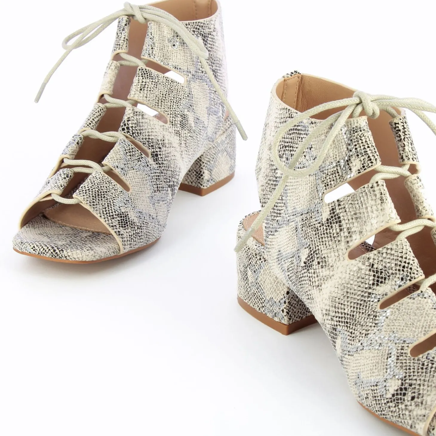 Sandales A Lacets Albane Imprime Serpent