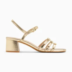 Sandales A Talon Alexandra Multibrides Or