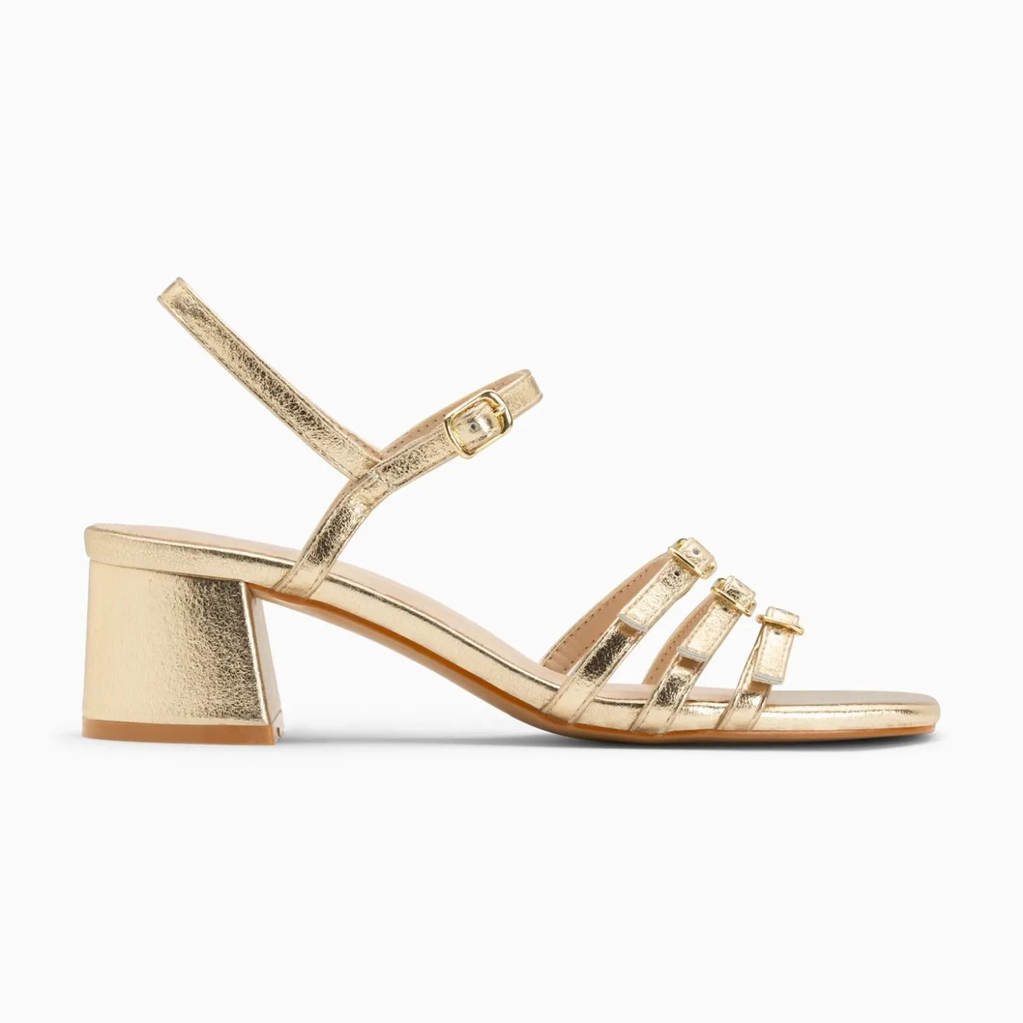 Sandales A Talon Alexandra Multibrides Or