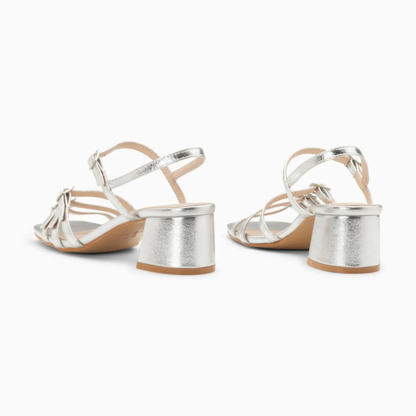 Sandales A Talon Alexandra Multibrides Argent