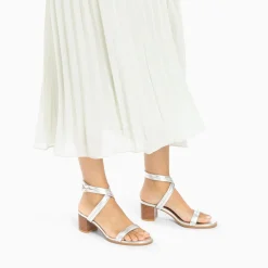Sandales A Talon Bella Argent A Doubles Brides