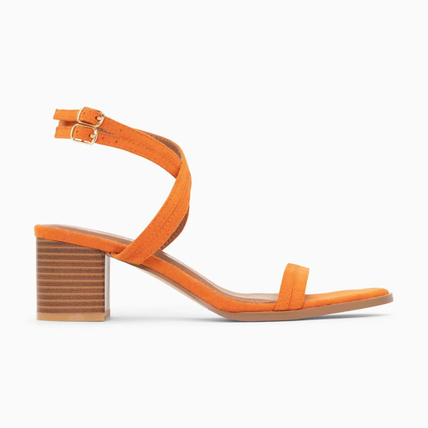 Sandales A Talon Bella Orange A Doubles Brides