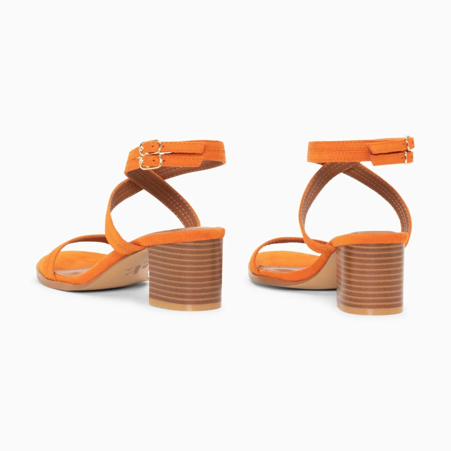 Sandales A Talon Bella Orange A Doubles Brides