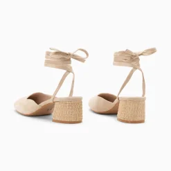 Sandales A Talon Inna Beiges A Lacets