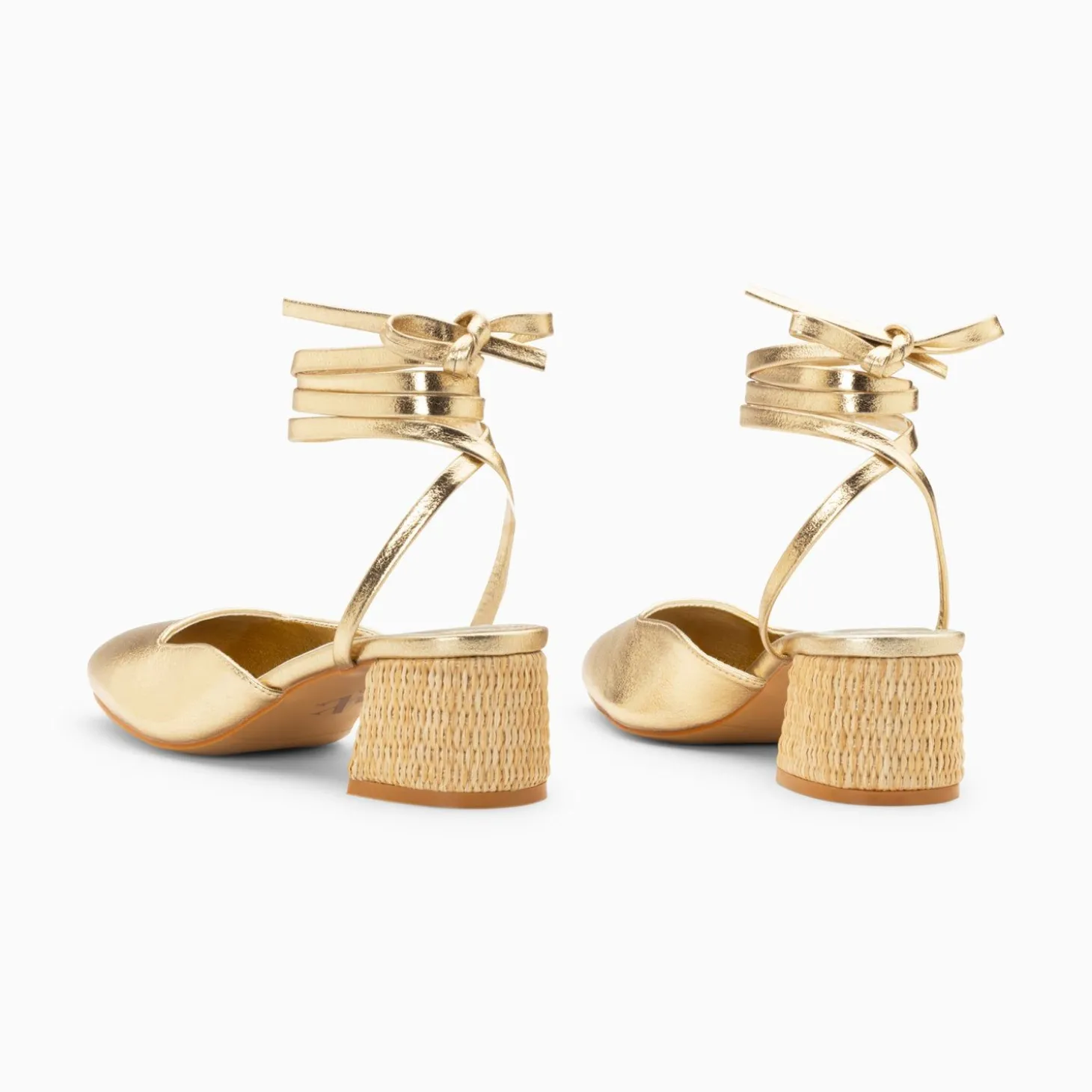 Sandales A Talon Inna Or A Lacets