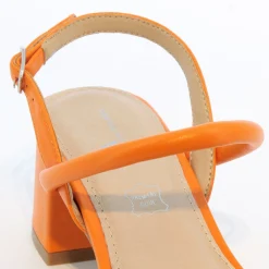Sandales A Talon Minimalistes Oriane Orange