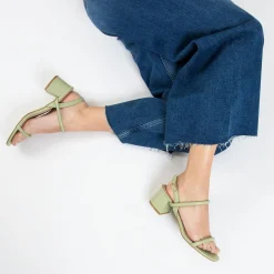 Sandales A Talon Minimalistes Oriane Vert Pastel