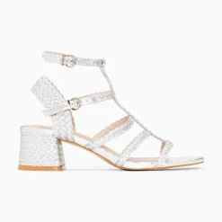 Sandales A Talon Tressees Claudia Argent