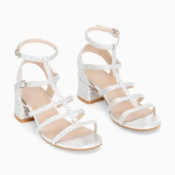 Sandales A Talon Tressees Claudia Argent