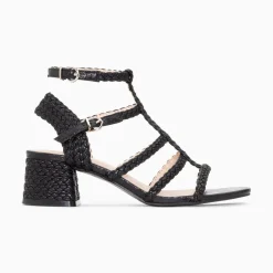 Sandales A Talon Tressees Claudia Noires