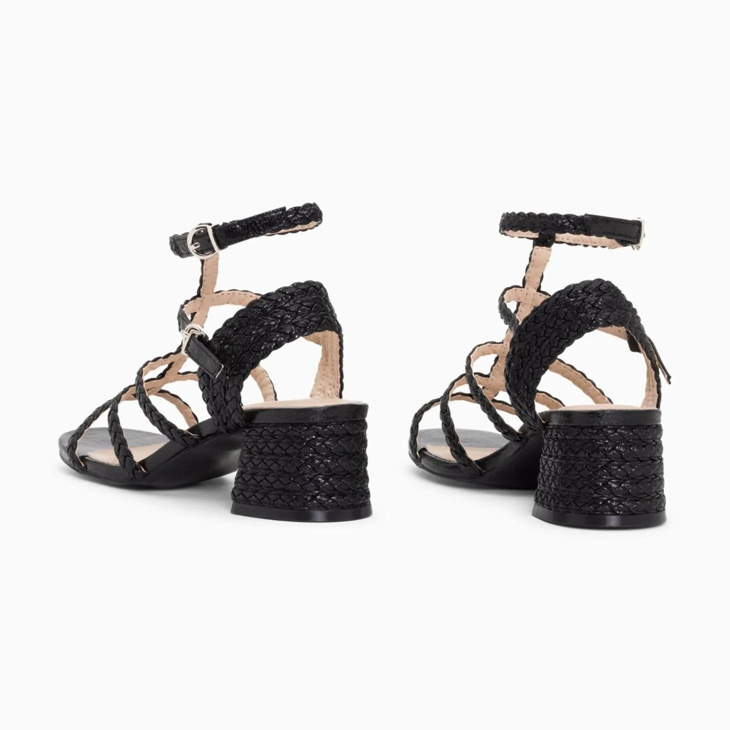 Sandales A Talon Tressees Claudia Noires
