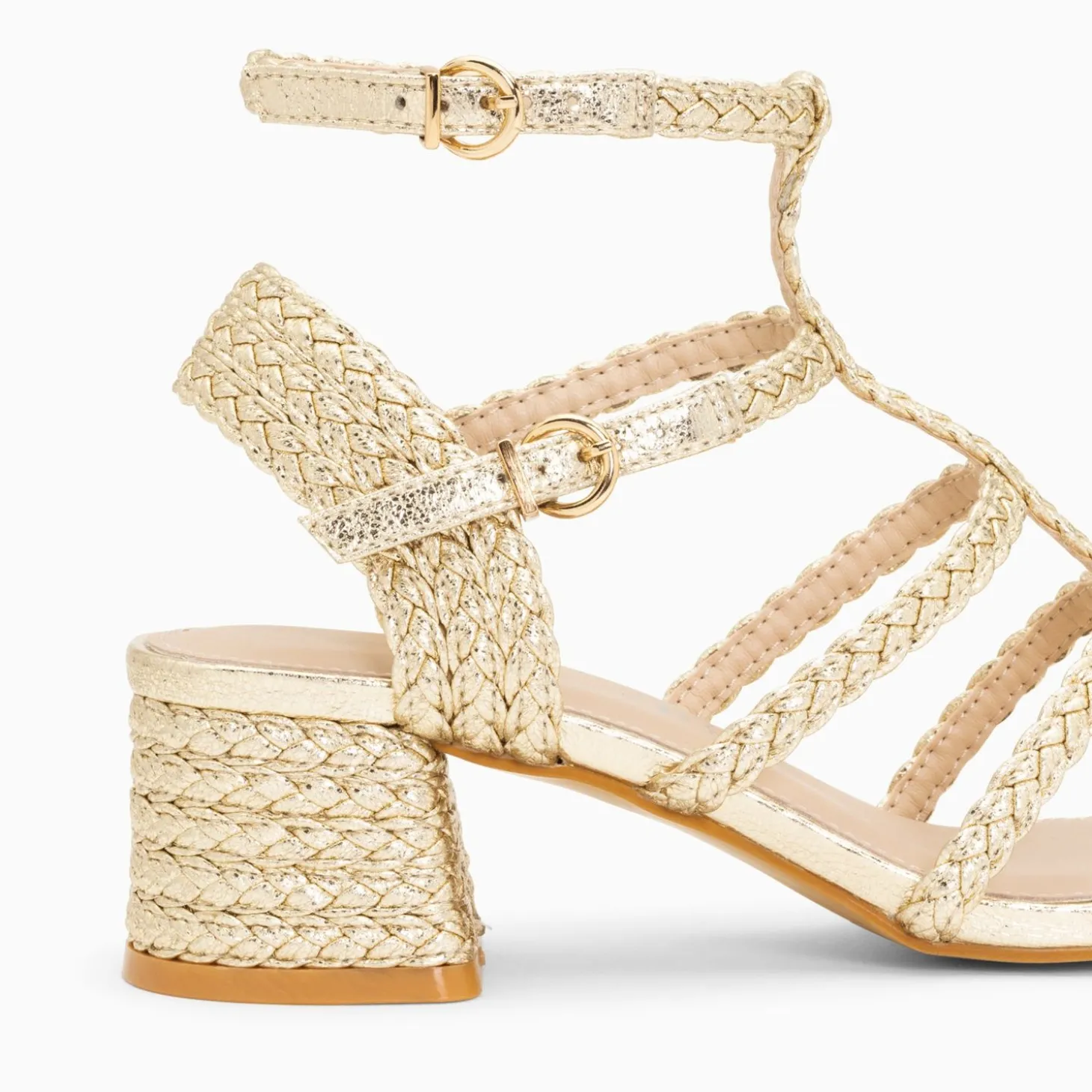 Sandales A Talon Tressees Claudia Or