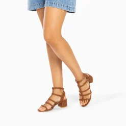 Sandales A Talon Tressees Claudia Camel