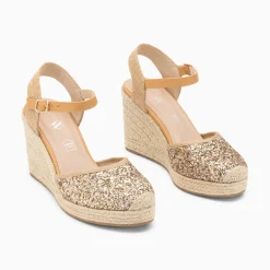 Sandales Compensees Jeanne A Paillettes Multicolores