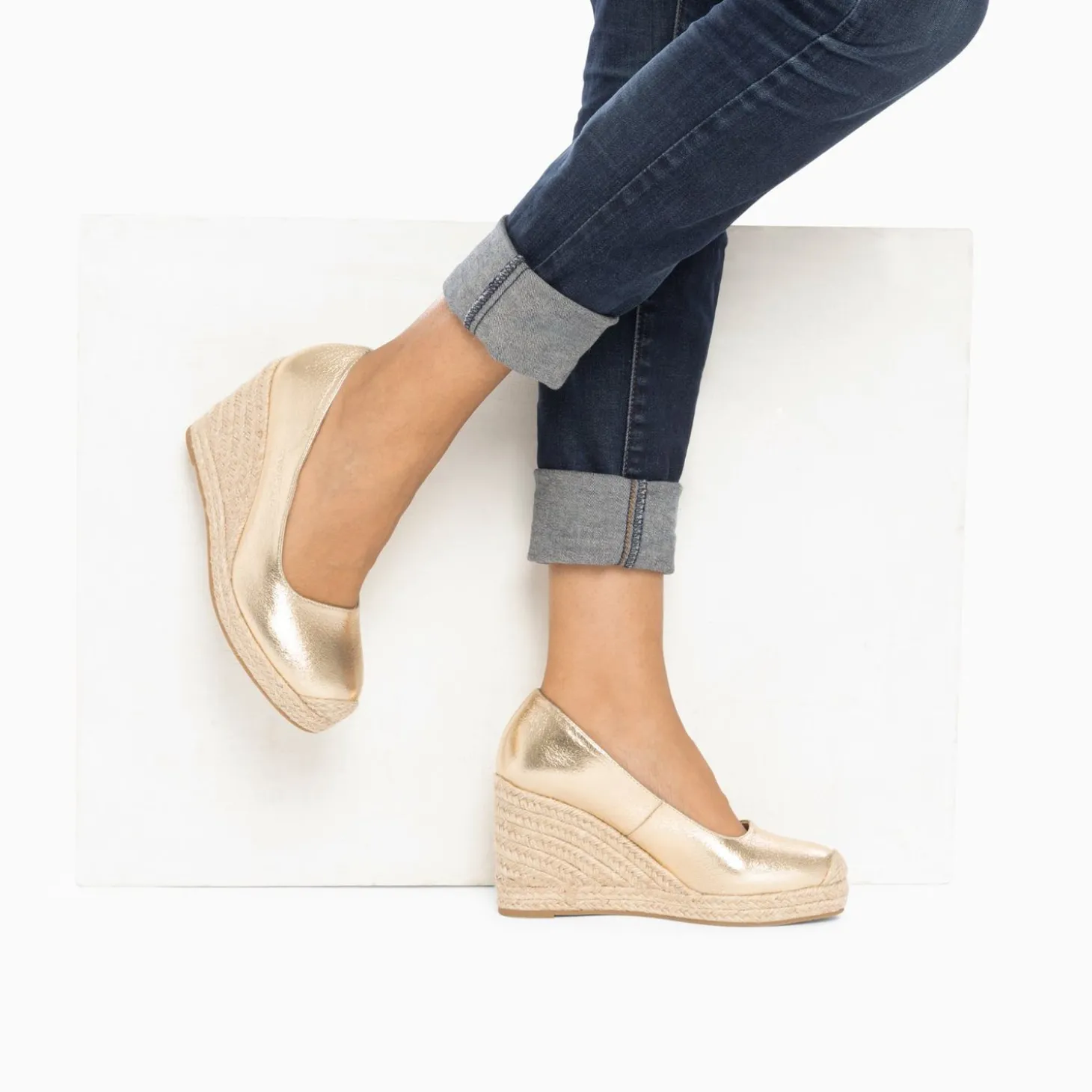 Sandales Compensees Louison Or