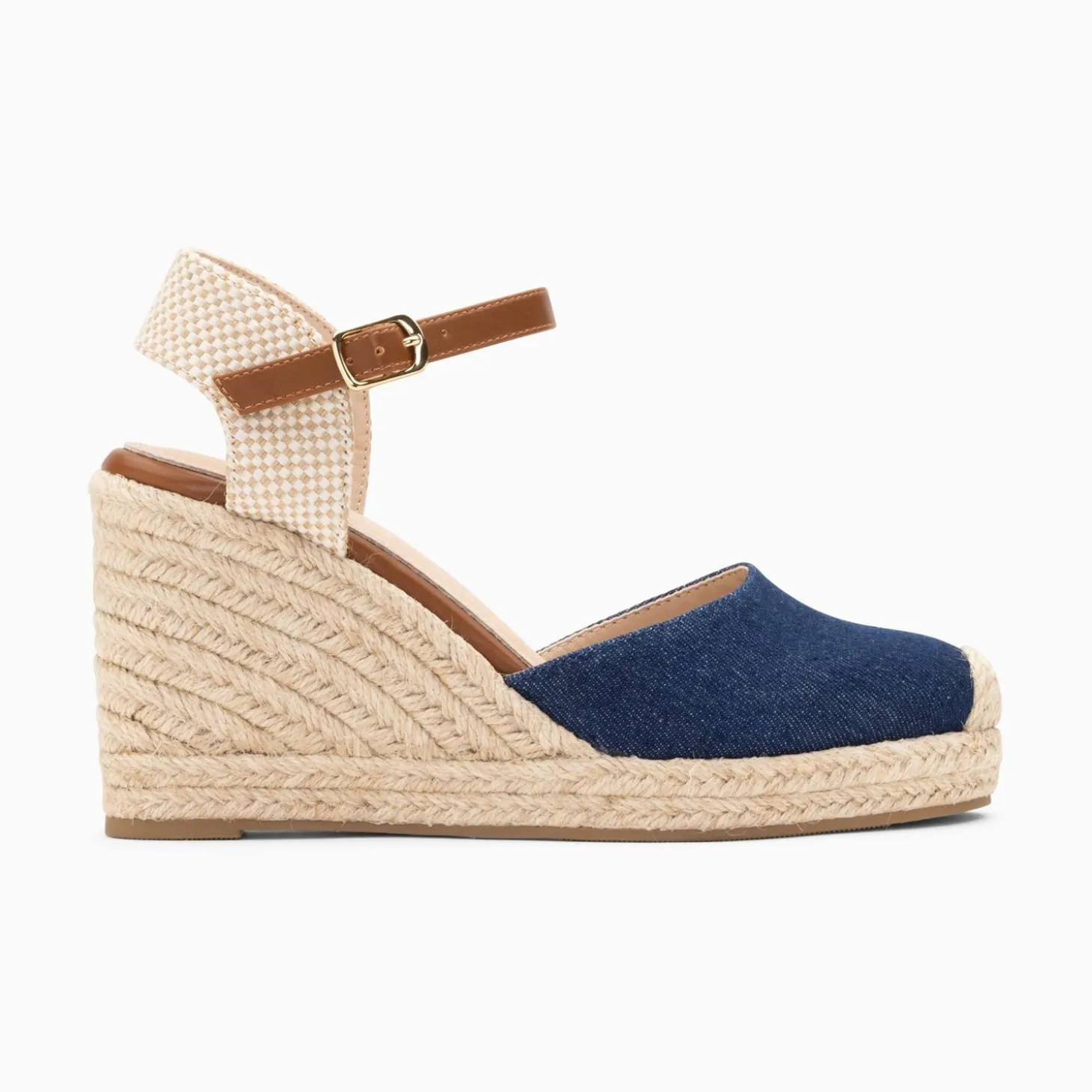 Sandales Compensees Mariana En Toile Denim