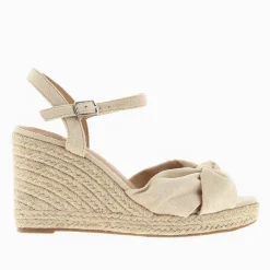 Sandales Compensees Nouees Zoella Beige Clair