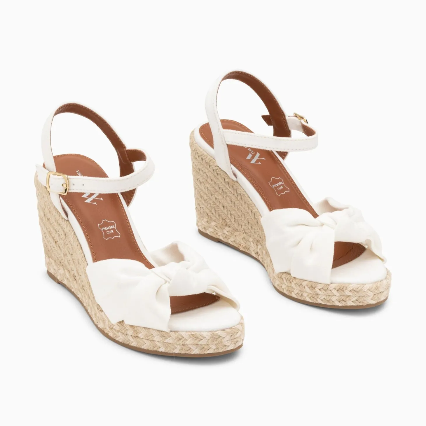 Sandales Compensees Nouees Celine Blanches
