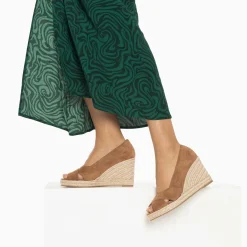 Sandales Compensees Peep-Toe Leonie Noisette