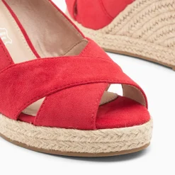 Sandales Compensees Peep-Toe Leonie Framboise