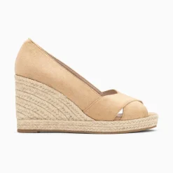 Sandales Compensees Peep-Toe Leonie Beiges