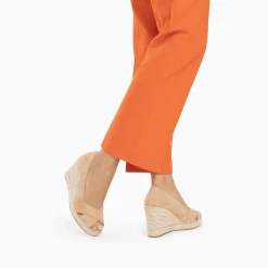 Sandales Compensees Peep-Toe Leonie Beiges