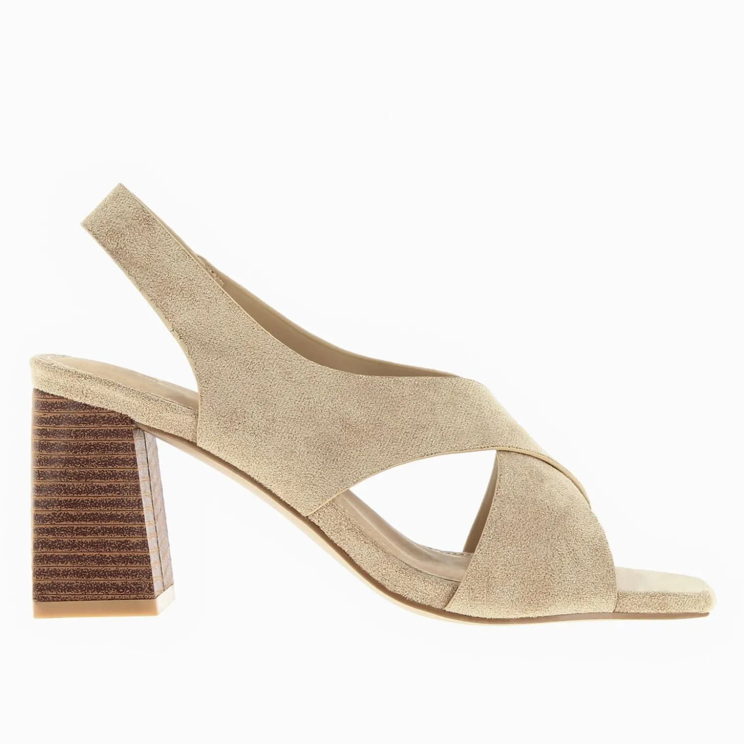 Sandales Dakota Beiges A Brides Croisees Et Talon Haut
