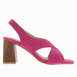Sandales Dakota Fuchsia A Brides Croisees Et Talon Haut