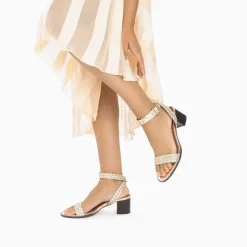 Sandales Eugenie Or A Brides Tressees