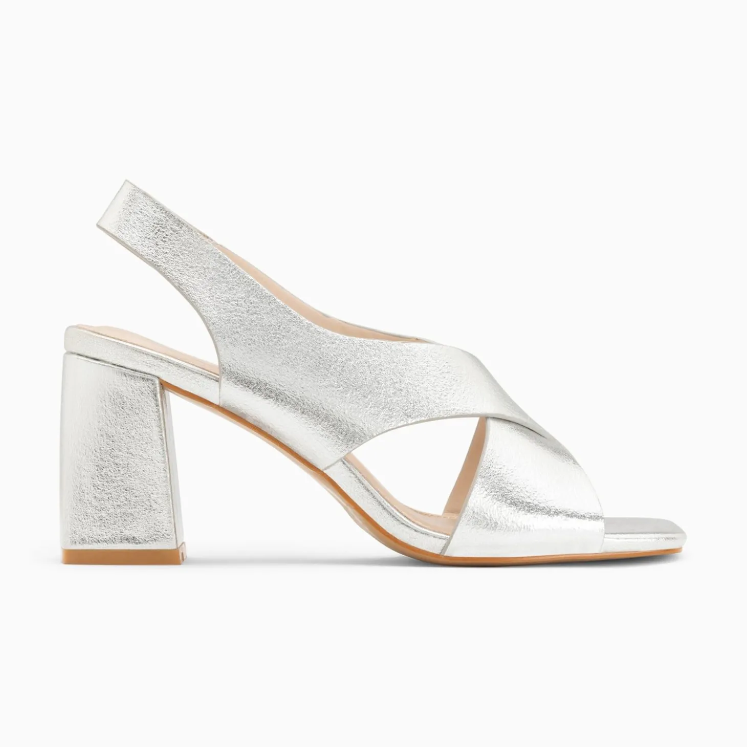 Sandales Lauren Argent A Brides Croisees Et Talon Haut