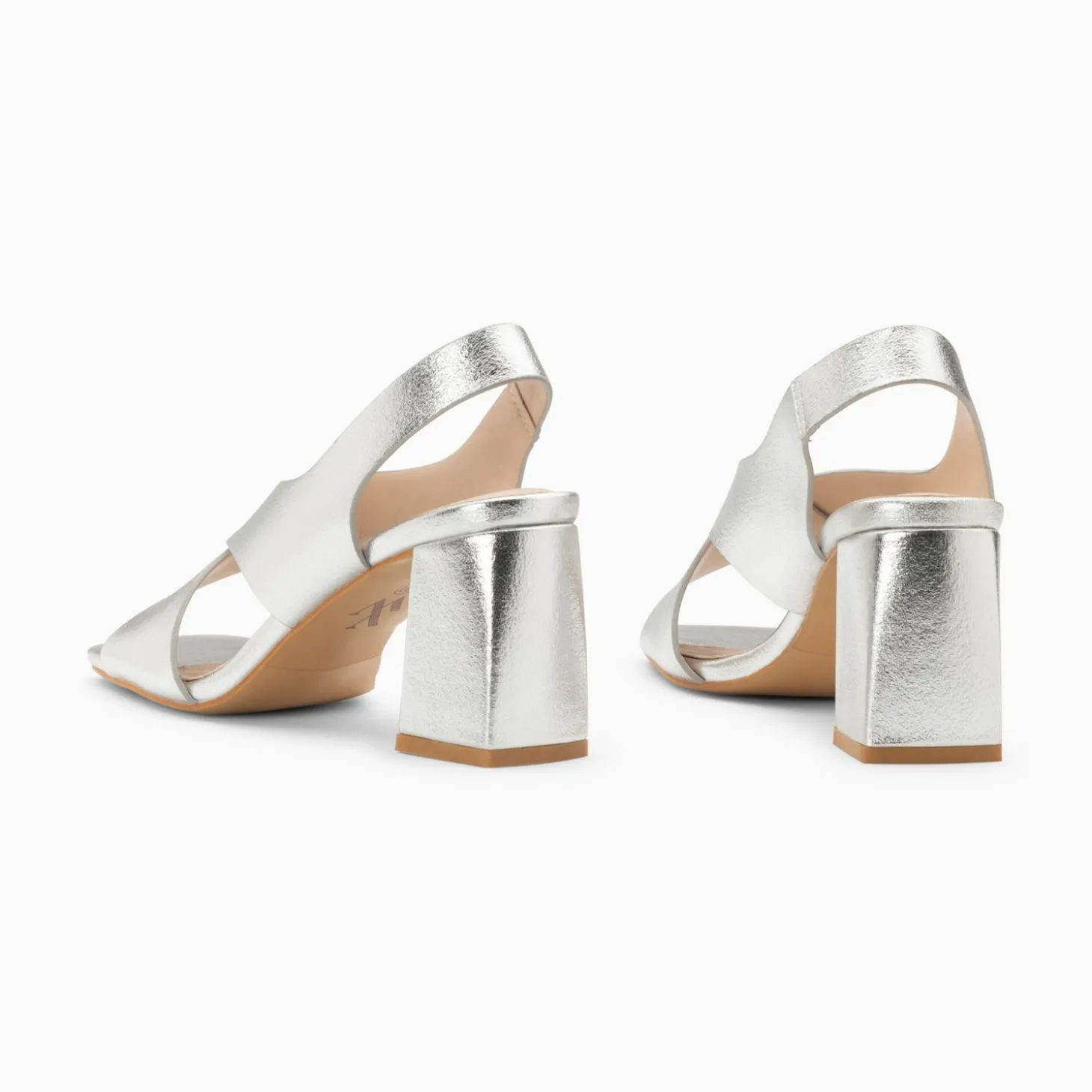 Sandales Lauren Argent A Brides Croisees Et Talon Haut