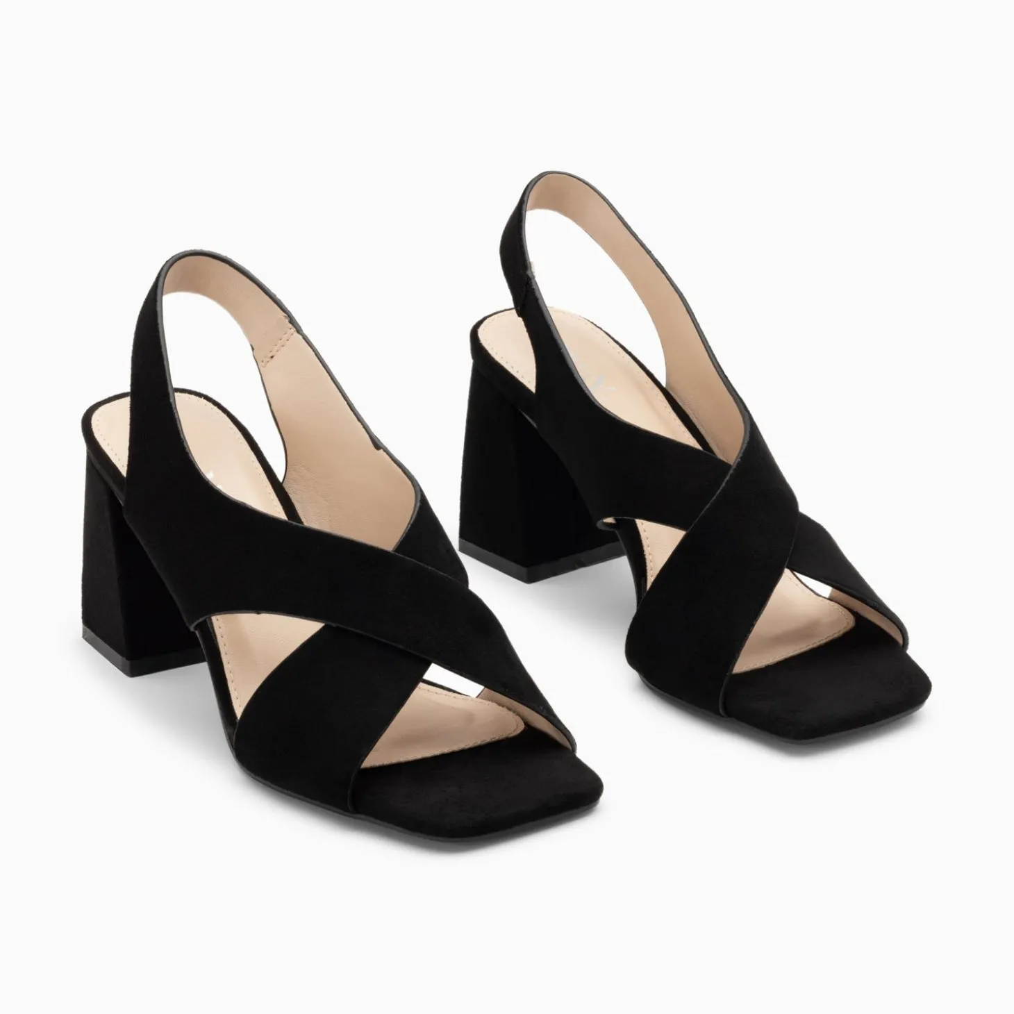Sandales Lauren Noires A Brides Croisees Et Talon Haut