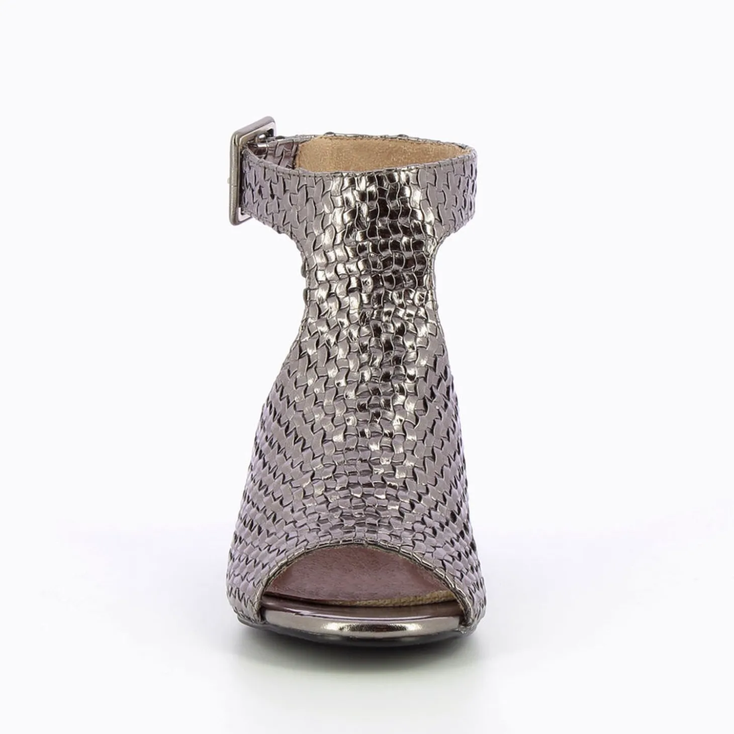 Sandales Manuella Anthracite Tressees Peep-Toe