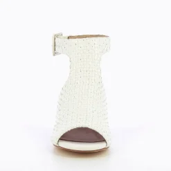 Sandales Manuella Blanches Tressees Peep-Toe