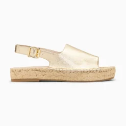 Sandales Marjolaine Or A Semelle Espadrille