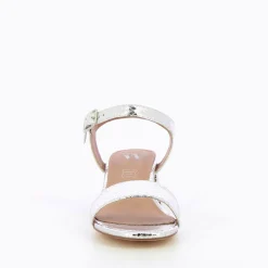 Sandales Melissa Argent A Petit Talon Epais