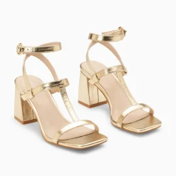 Sandales Nelly Or A Brides Et Talon Haut