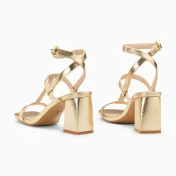 Sandales Nelly Or A Brides Et Talon Haut
