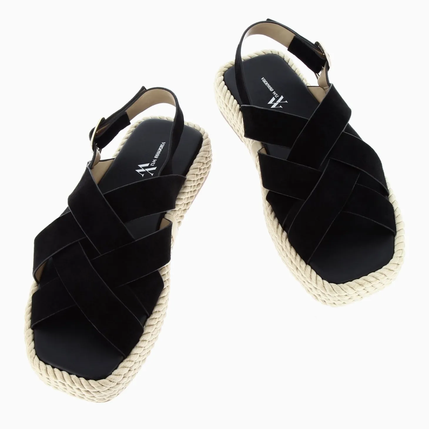 Sandales Plateformes Linda A Brides Croisees Noires