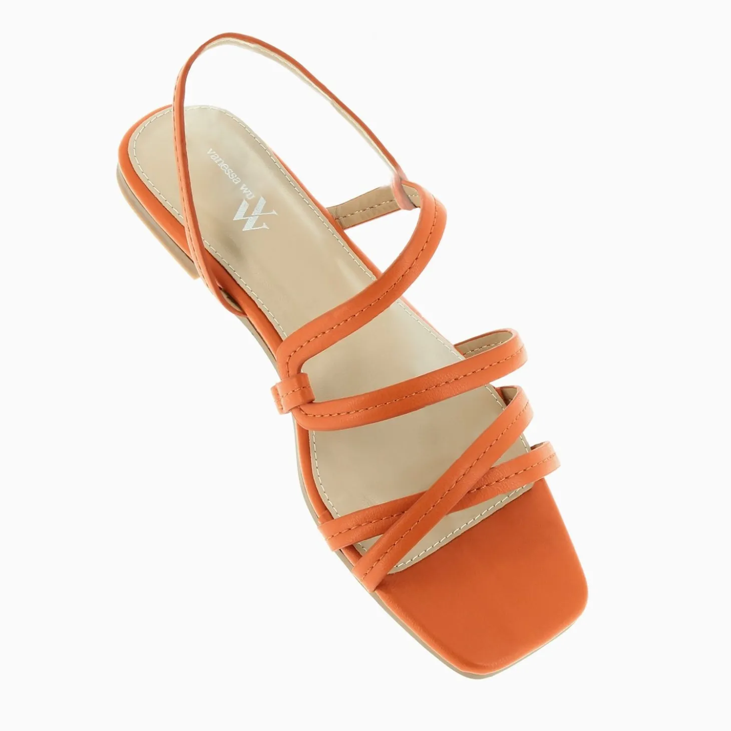 Sandales Plates Aniyah Orange A Bout Carre