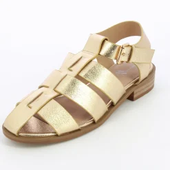 Sandales Plates Arielle Or Style Pecheur