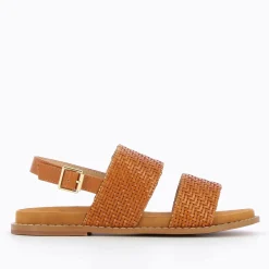 Sandales Plates Cassandre Tressees Camel