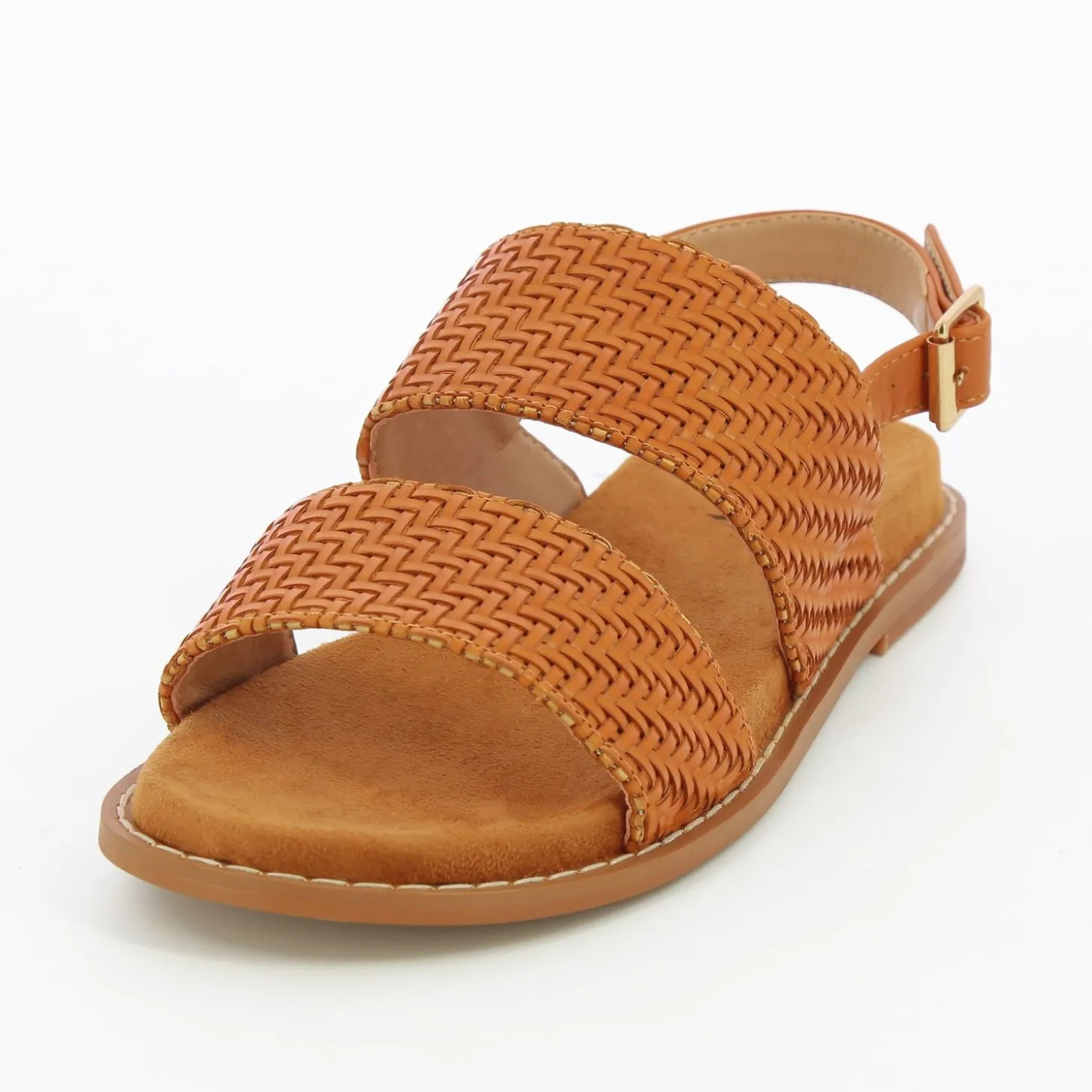 Sandales Plates Cassandre Tressees Camel