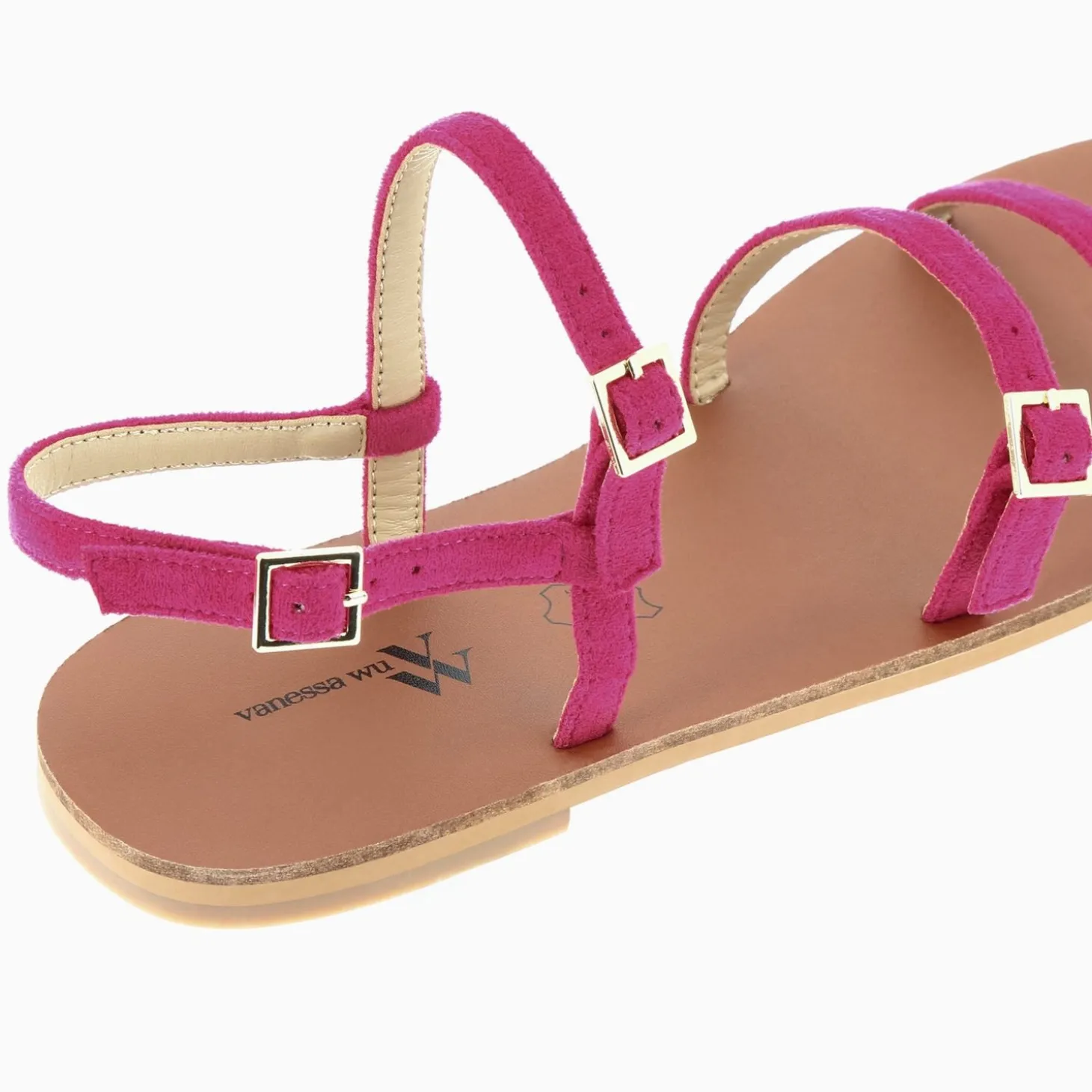 Sandales Plates Jorja A Fines Brides Fuchsia